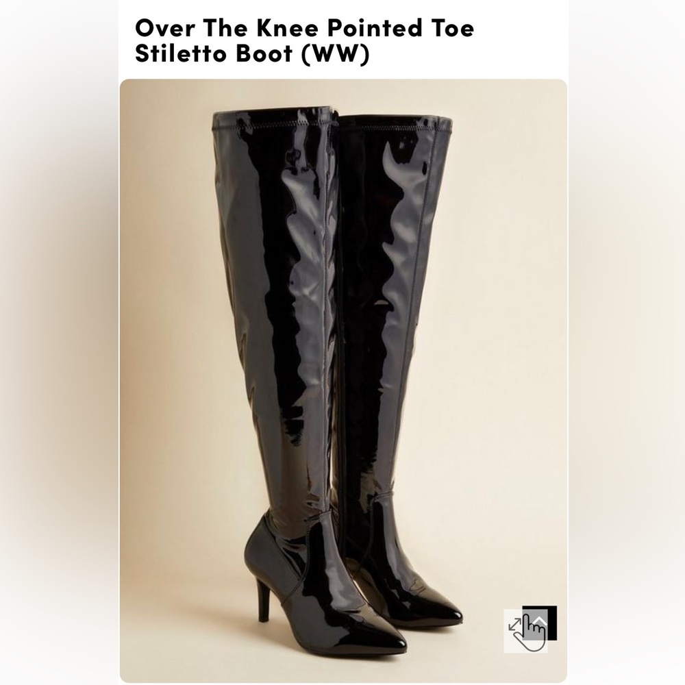 Faux Leather Wide Calf Boots